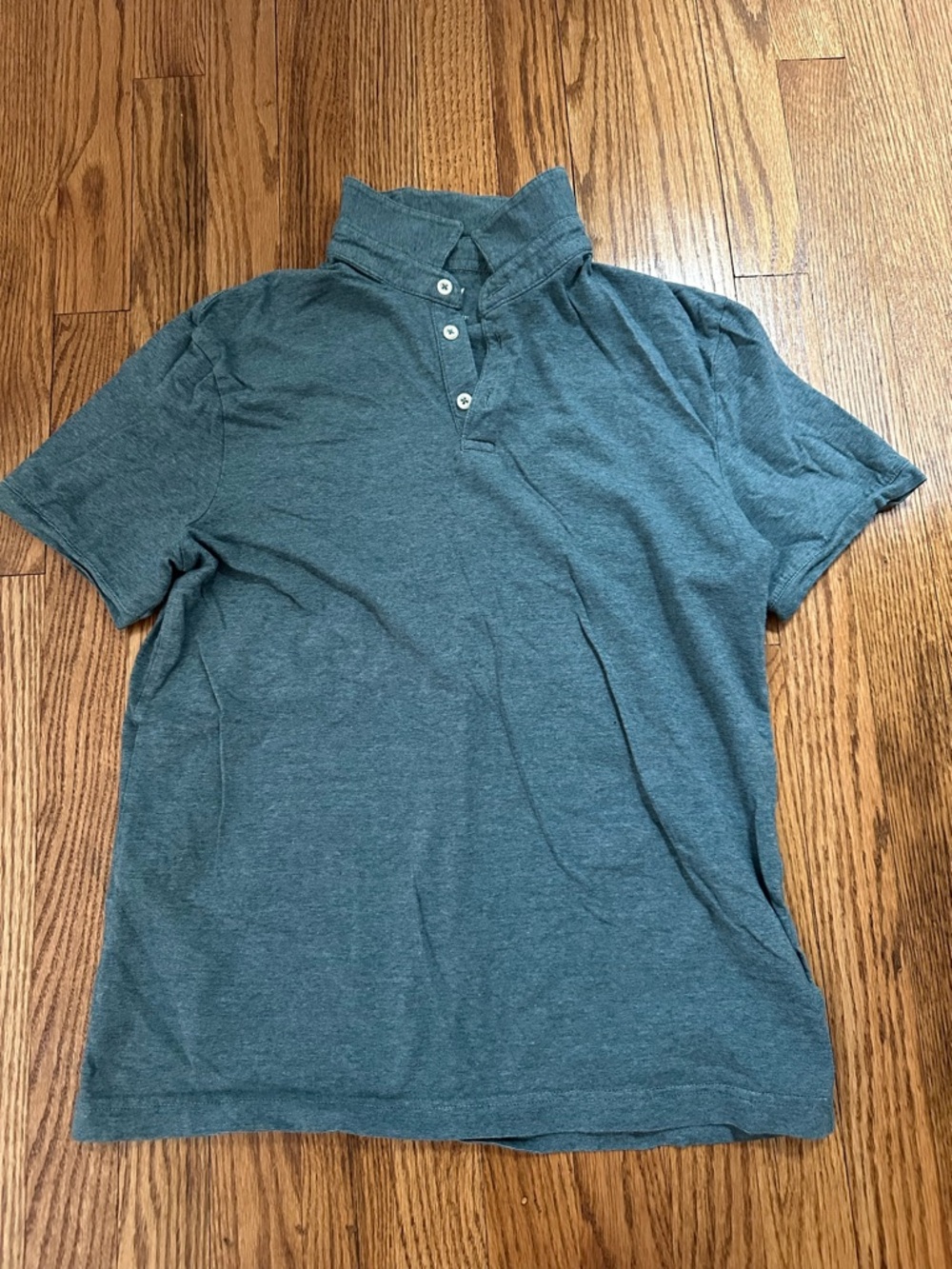 Excellent condition H&M Men's Short-Sleeve Polo in Teal Blue-Green